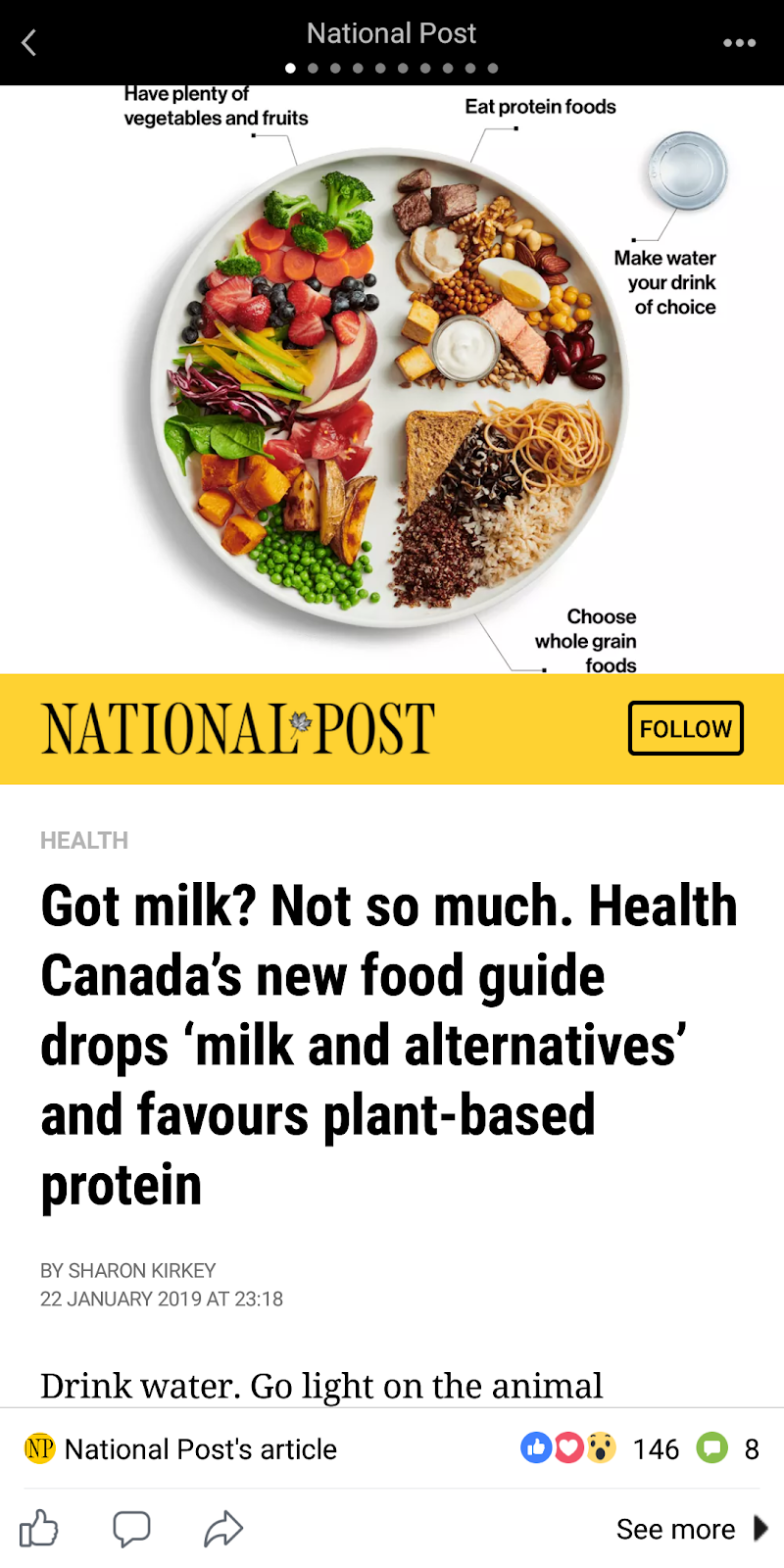 Canada Food Guide Protein Per Day